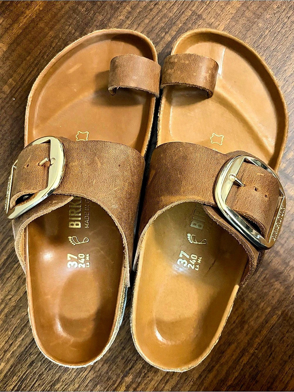 Birkenstock Miramar Big Buckle Sandals Brown & Gold EU 37